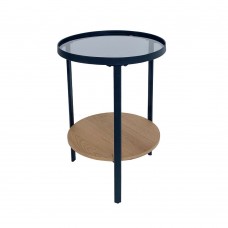 ACCORDO SIDE TABLE ΦΙΜΕ ΦΥΣΙΚΟ ΜΑΥΡΟ 40x40xH55cm Liberta 04-0967