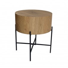 MADERA SIDE TABLE ΦΥΣΙΚΟ ΜΑΥΡΟ 45x45xH45cm Liberta 04-1027