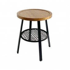 FILET SIDE TABLE ΦΥΣΙΚΟ ΜΑΥΡΟ 45x45xH52cm Liberta 04-0975