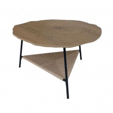 TREE COFFEE TABLE ΦΥΣΙΚΟ ΜΑΥΡΟ 80x80xH42cm Liberta 04-0965