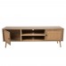 AMMOS TV STAND 2ΠΟΡΤΕΣ ΦΥΣΙΚΟ ΜΕ RATTAN 150x39xH49cm LIBERTA 05-0471