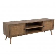 AMMOS TV STAND 2ΠΟΡΤΕΣ ΦΥΣΙΚΟ ΜΕ RATTAN 150x39xH49cm LIBERTA 05-0471